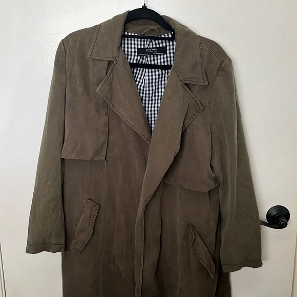 Zara olive trench coat - Picture 2 of 7